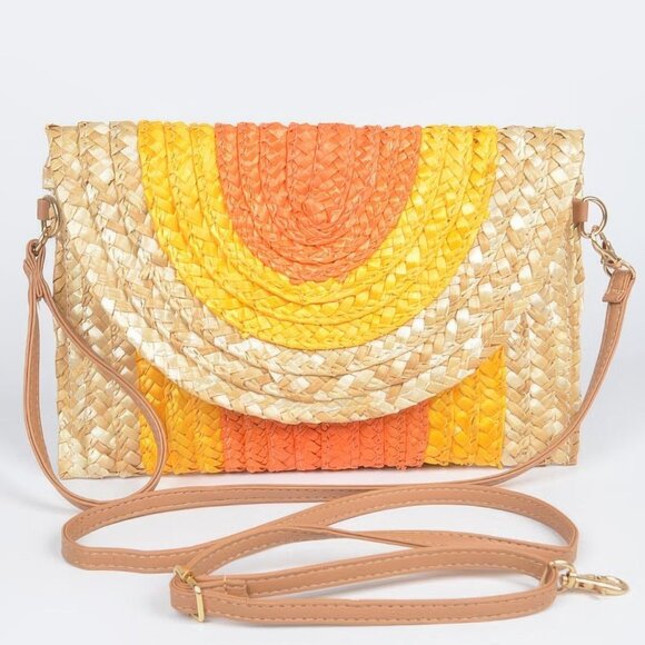 Straw Coloful Envelope Clutch - Picture 9 of 9